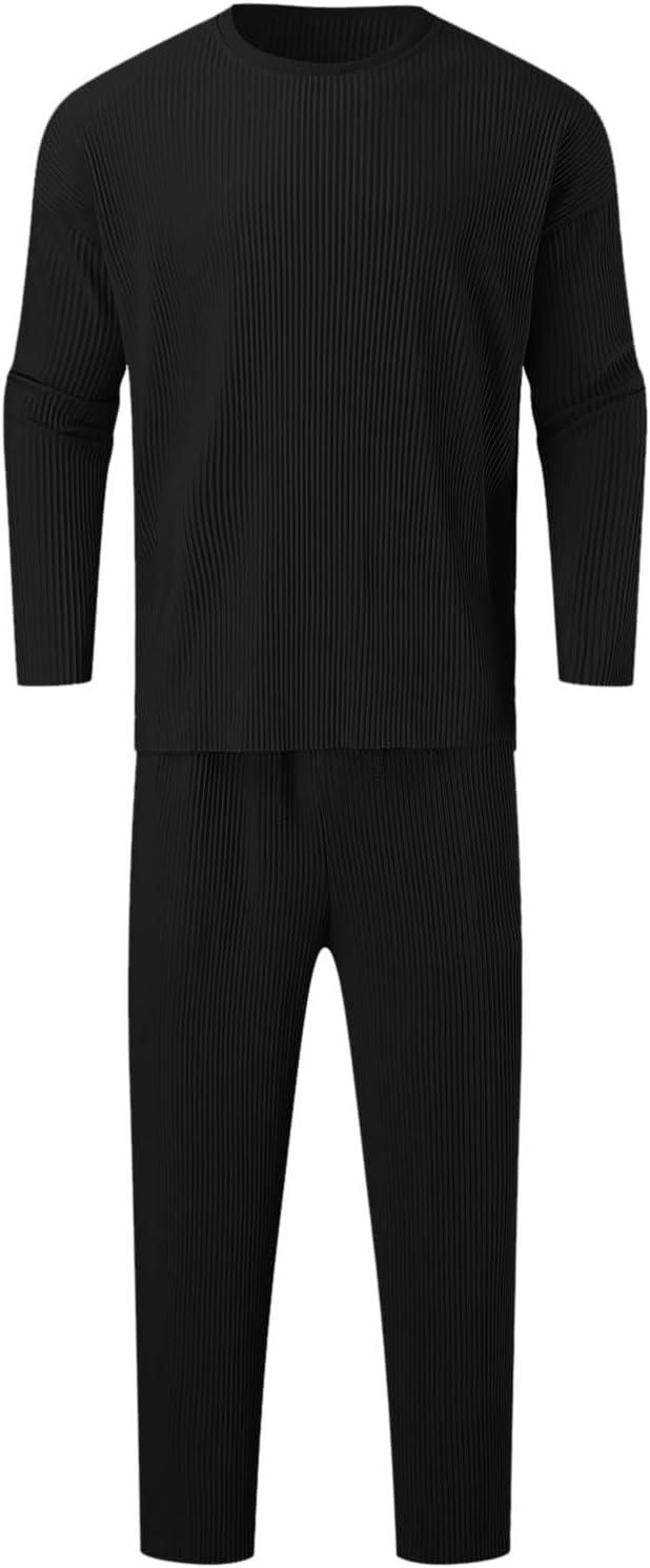 Men's Solid Round Neck Co-ord Set by www.trikaro.com