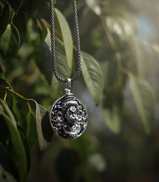 Hanuman Ji Pendant Oxodaised Silver Chain www.trikaro.com