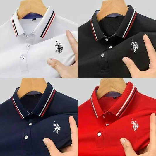 Men's Solid Half Sleeves Polo Neck T-Shirt (Pack of 4) www.trikaro.com