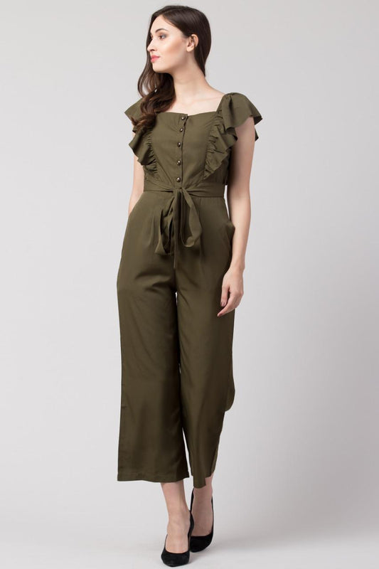 Verve Studio Polyester Solid Jumpsuit www.trikaro.com