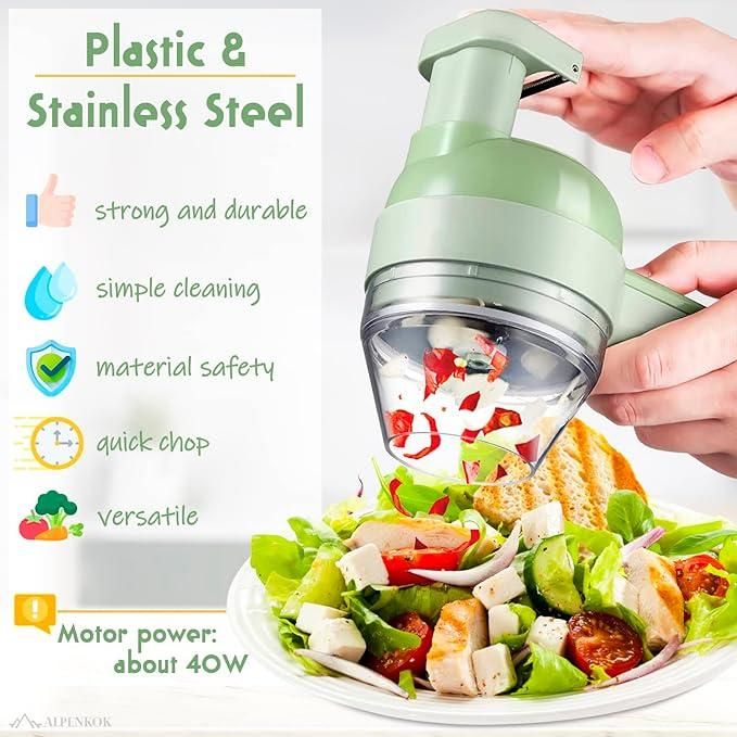 4 in 1 Portable Electric Vegetable Cutter Set www.trikaro.com