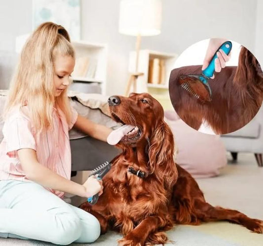 2 in 1 Deshedding Grooming Undercoat Brush www.trikaro.com