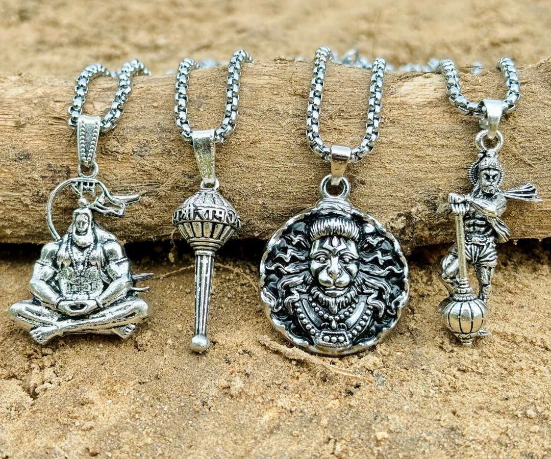 Lord Hanuman Chain With Pendant (Pack of 4) www.trikaro.com