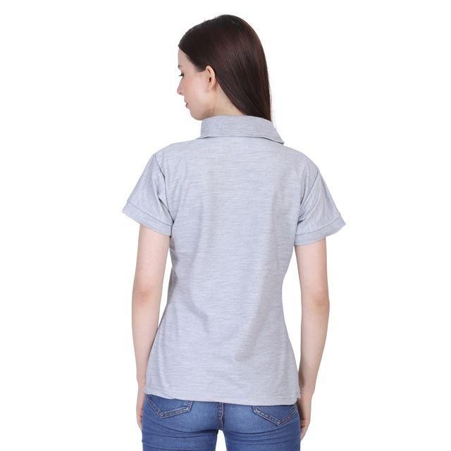 Ketex Grey Cotton Blend Polo Neck Tshirt www.trikaro.com