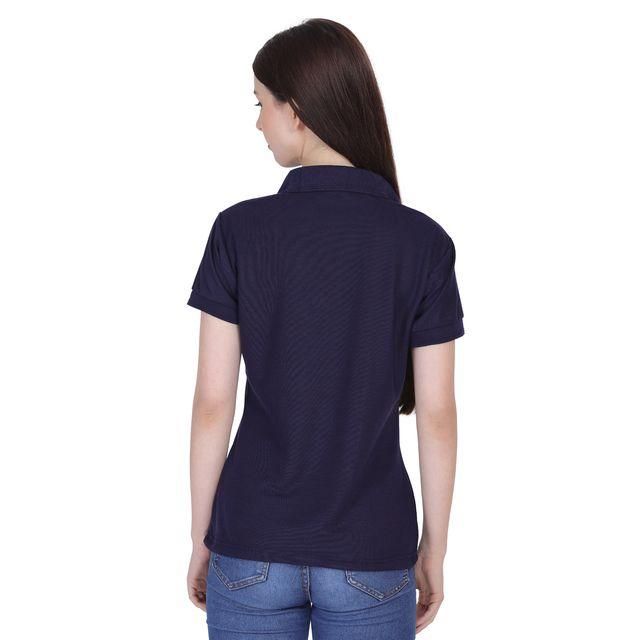 Ketex Navy Blue Cotton Blend Polo Neck Tshirt www.trikaro.com