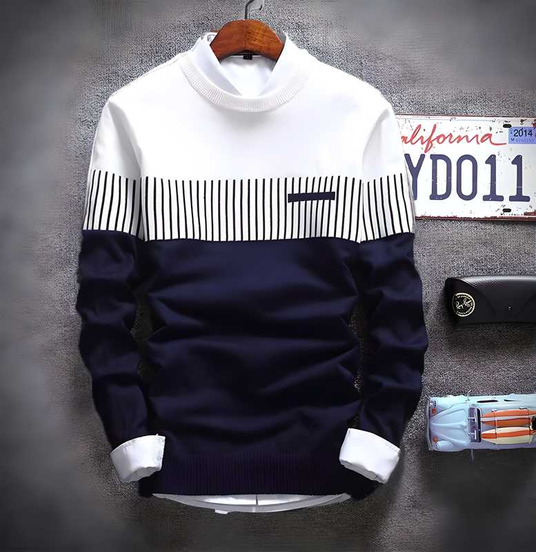 Cotton Blend Color Block Full Sleeves T-Shirts by www.trikaro.com