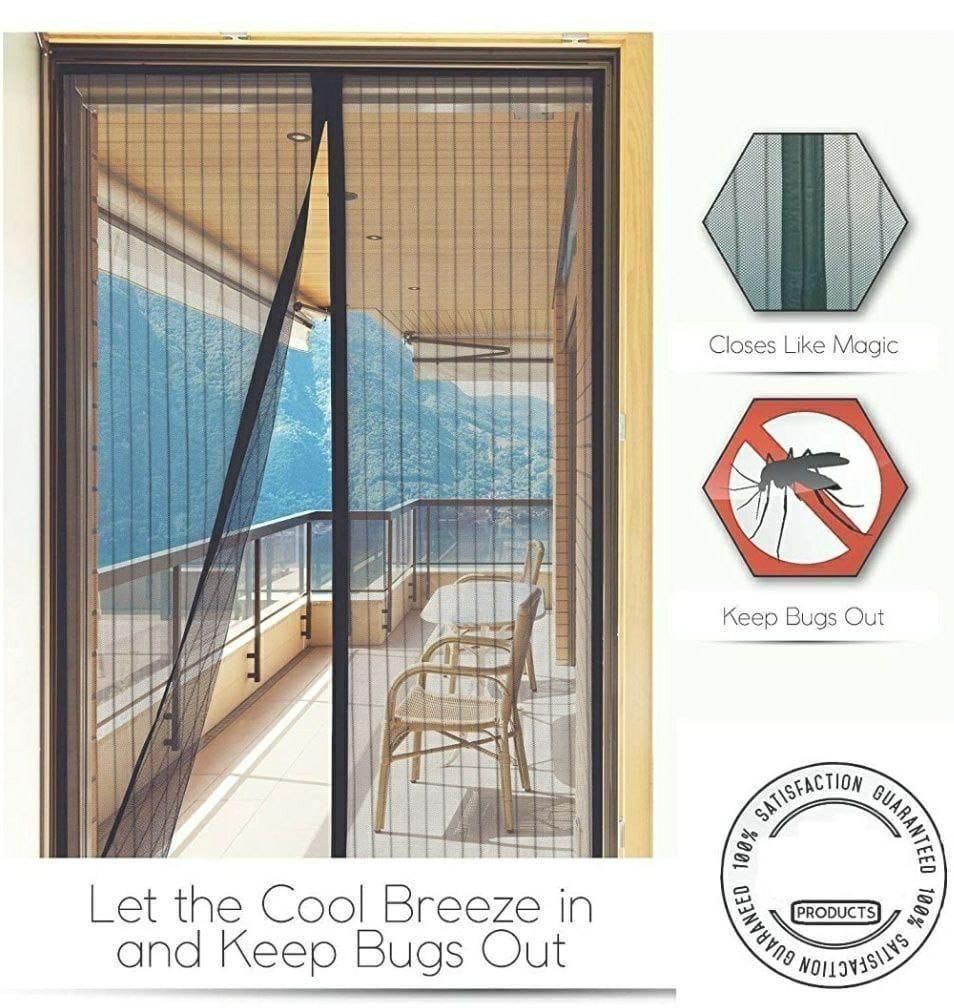 Door Curtain-Mesh Screen Net Home Magnetic Foldable Anti Mosquito Door Curtains (Pack of 2)  www.trikaro.com