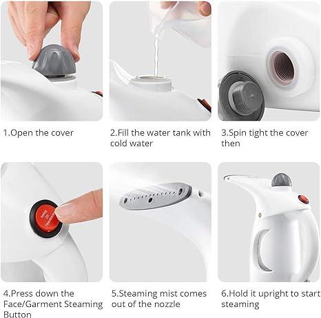 Fast Heat-up Portable Handheld Garment/Facial Vapor Steamer Iron Brush for Home and Travel Handy (Multicolour) www.trikaro.com