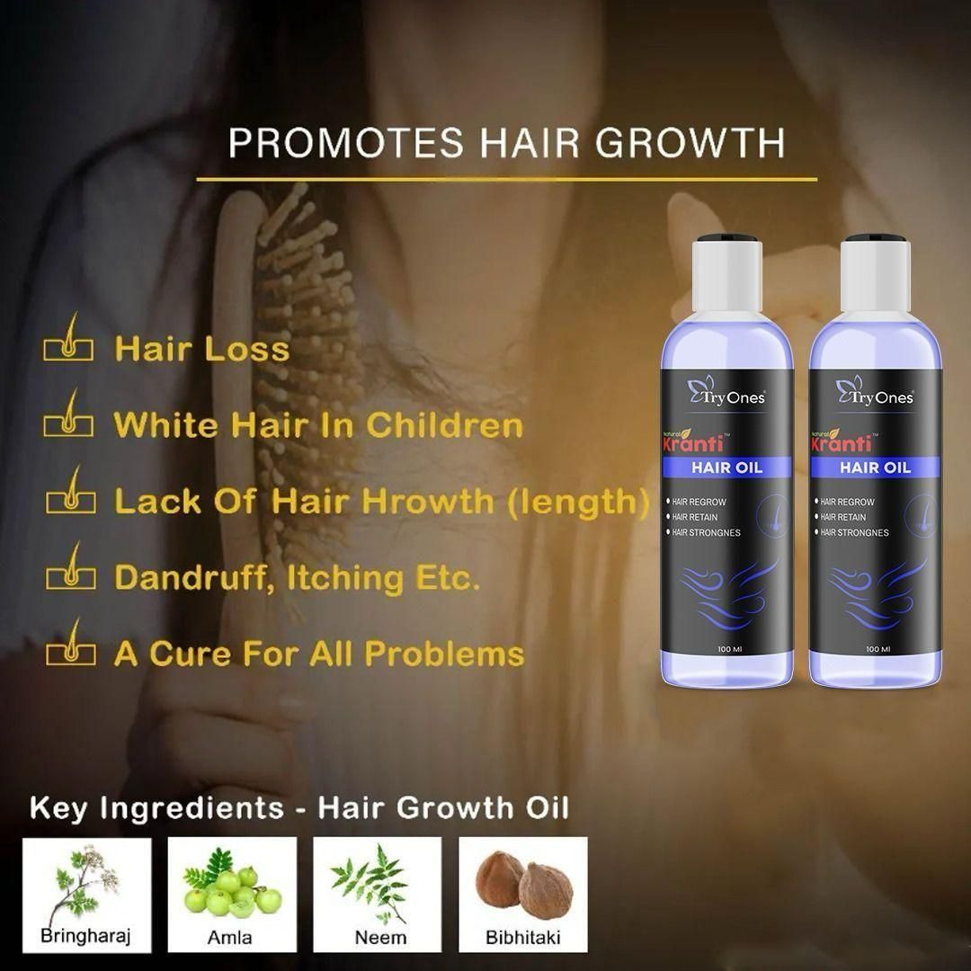 TryOnes Natural Kranti Hair Oil 100ml (Pack of 2) www.trikaro.com