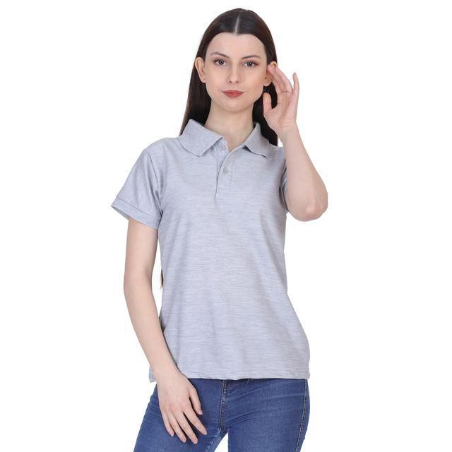 Ketex Grey Cotton Blend Polo Neck Tshirt www.trikaro.com