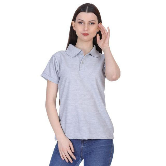 Ketex Grey Cotton Blend Polo Neck Tshirt www.trikaro.com