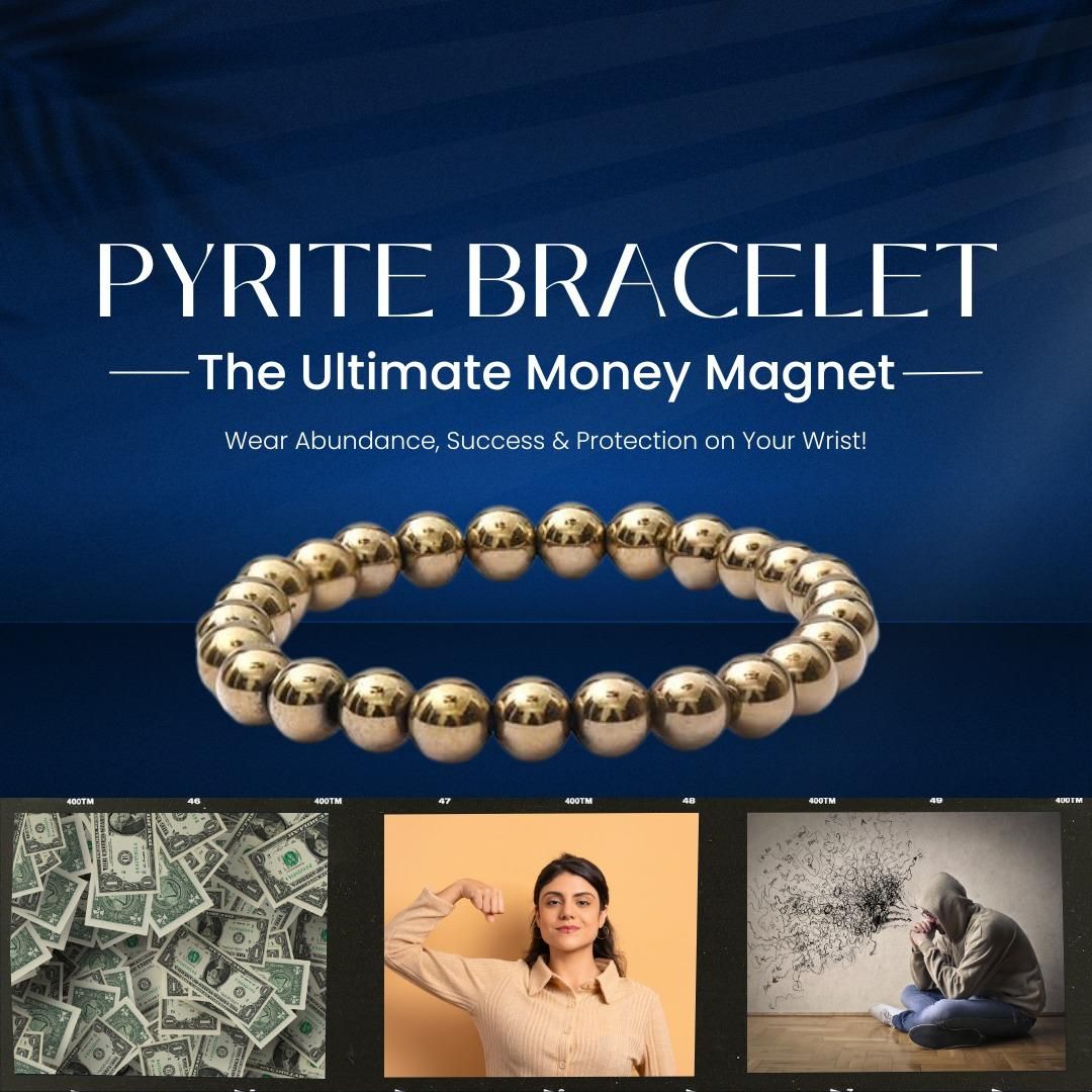 Golden Pyrite Bracelet - 8mm Beads www.trikaro.com