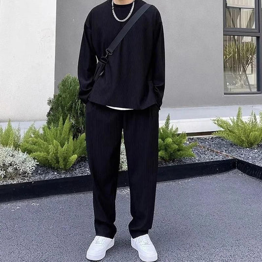 Men's Solid Round Neck Co-ord Set by www.trikaro.com