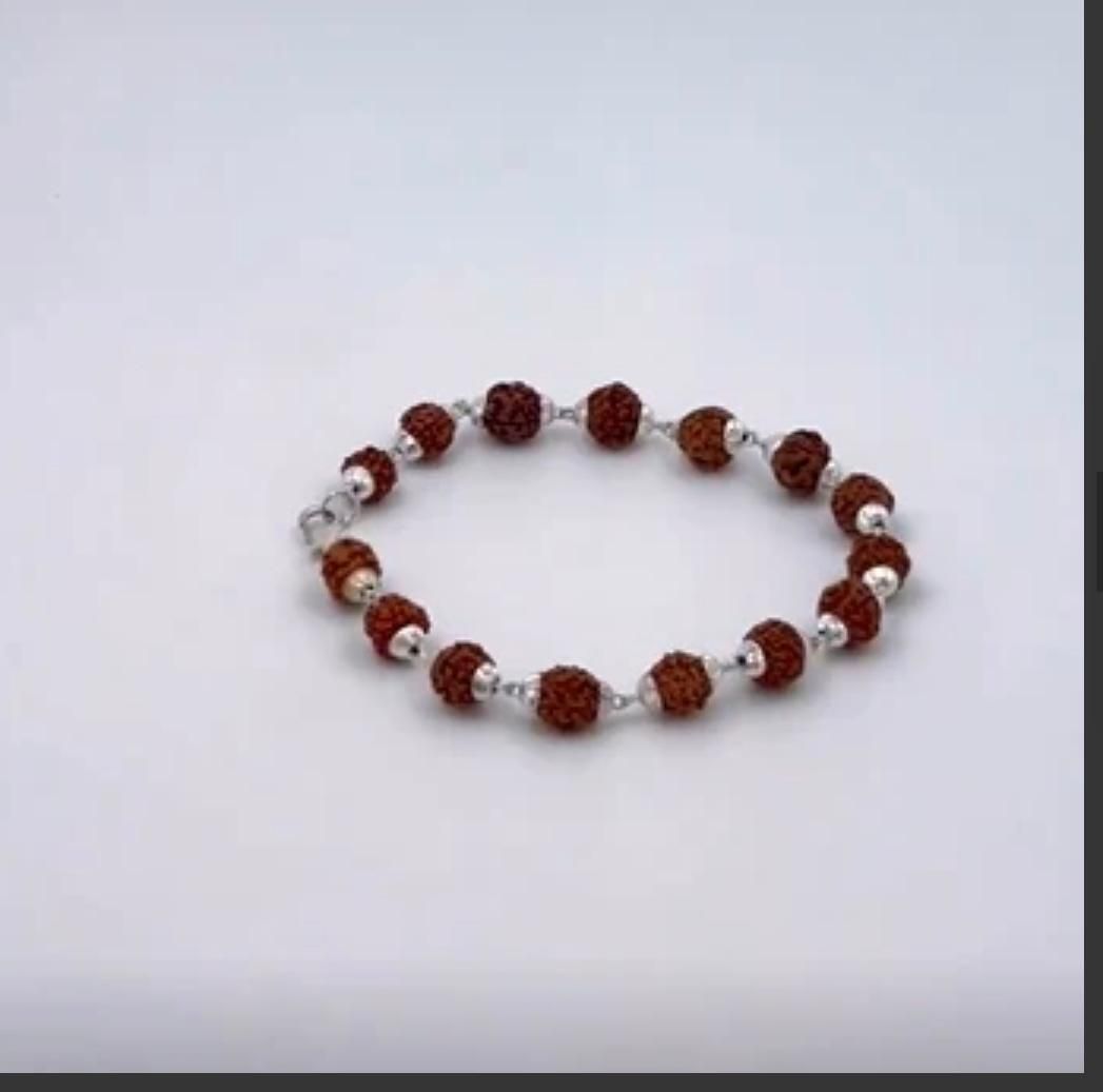 Rudraksha Bracelet Silver Plated www.trikaro.com