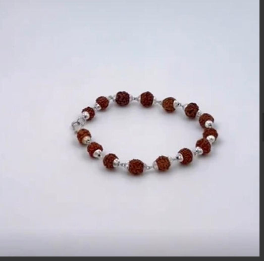 Rudraksha Bracelet Silver Plated www.trikaro.com