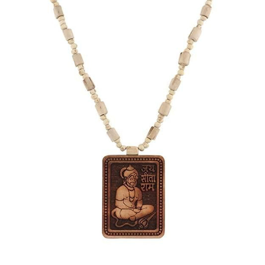 Original & Natural Wood Tulsi Kanthi Mala With Hanuman ji Locket Pendant (Pack of 2) www.trikaro.com