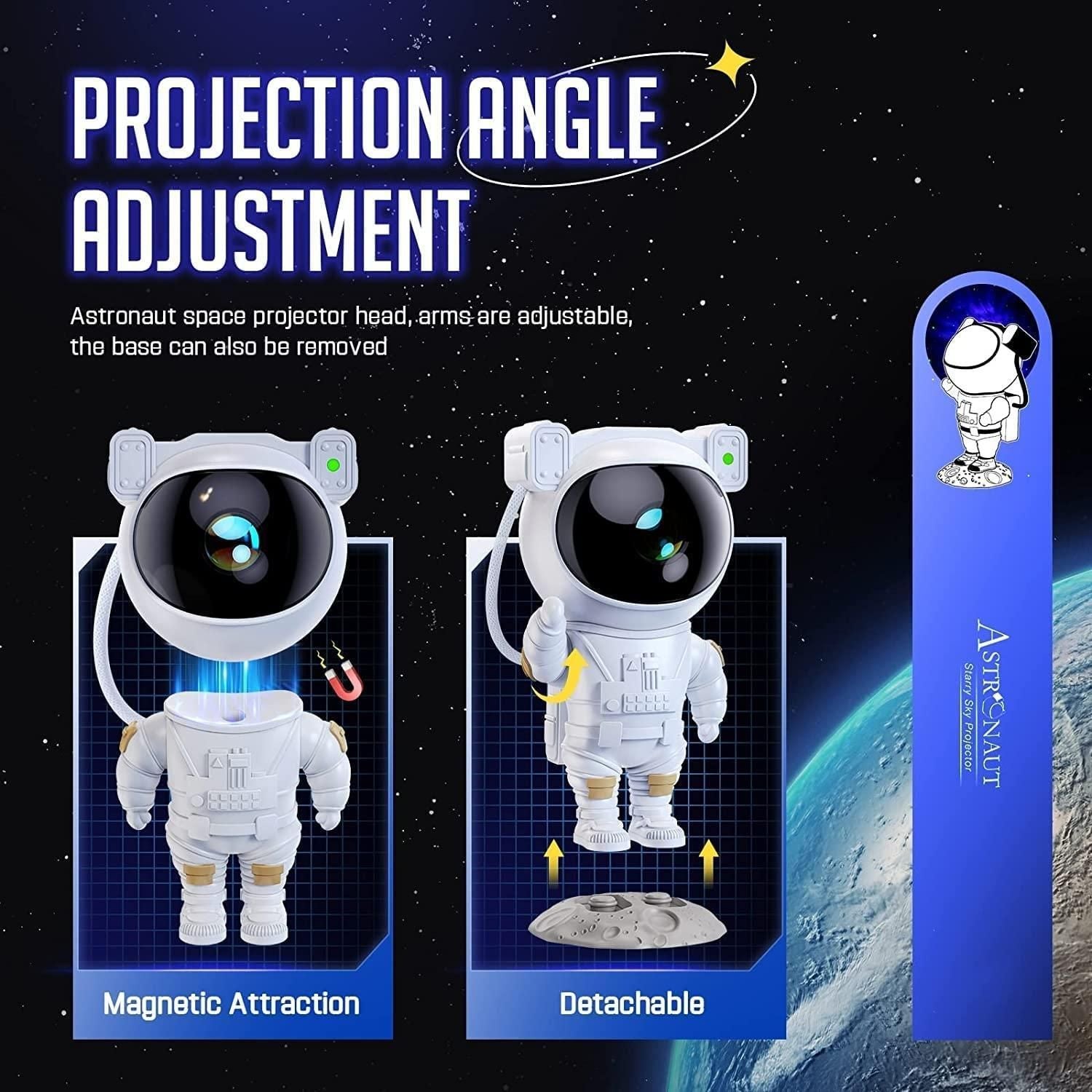 Astronaut Galaxy Projector - 360 Magnetic Head Rotation, Remote Control www.trikaro.com