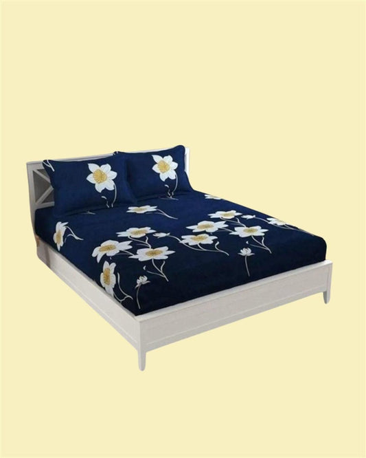 Snooze Glace Cotton Elastic Fitted Queen Size Double Bedsheets ( Pack of 1 )  www.trikaro.com