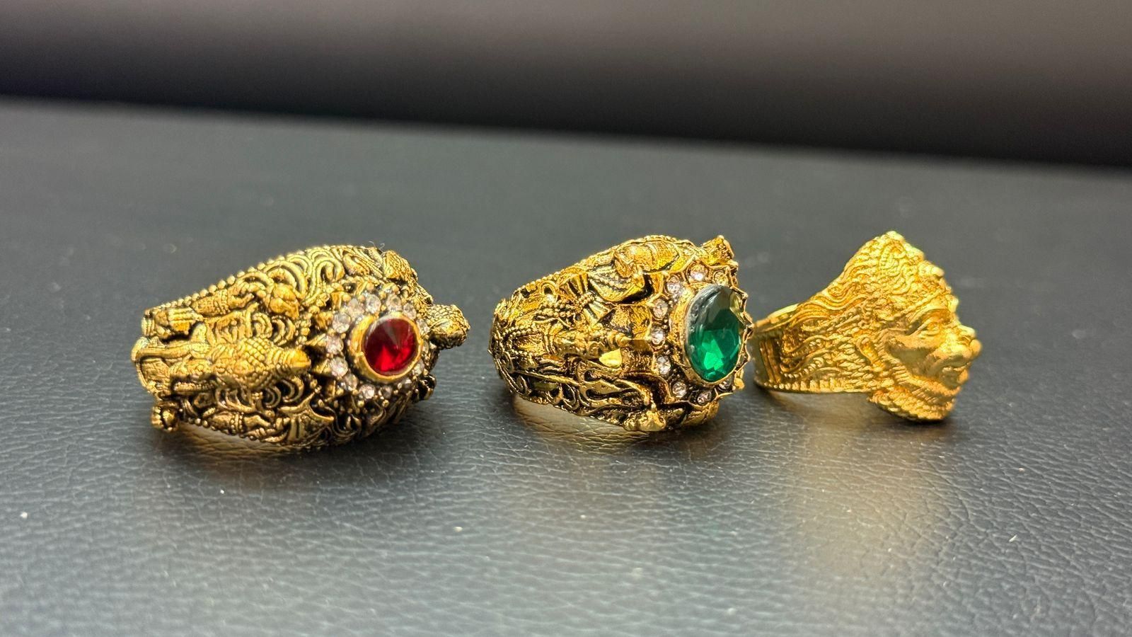 Religious Ring of Shivji Ganeshji & Hanumanji Combo of 3 www.trikaro.com