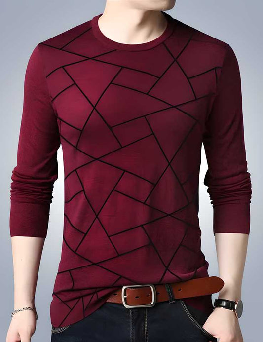 Cotton Blend Solid Full Sleeves T-Shirts by www.trikaro.com