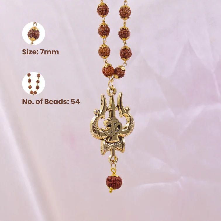 Panchmukhi Rudraksha OM Shiva Trishool Mala www.trikaro.com