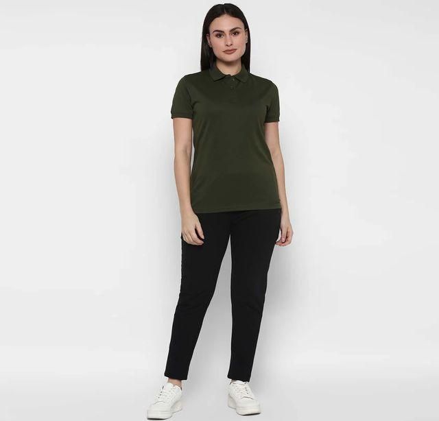 Ketex Bottle Green Cotton Blend Polo Neck Tshirt www.trikaro.com