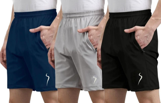 Combo of 3 Men's Cotton Polyester Shorts www.trikaro.com