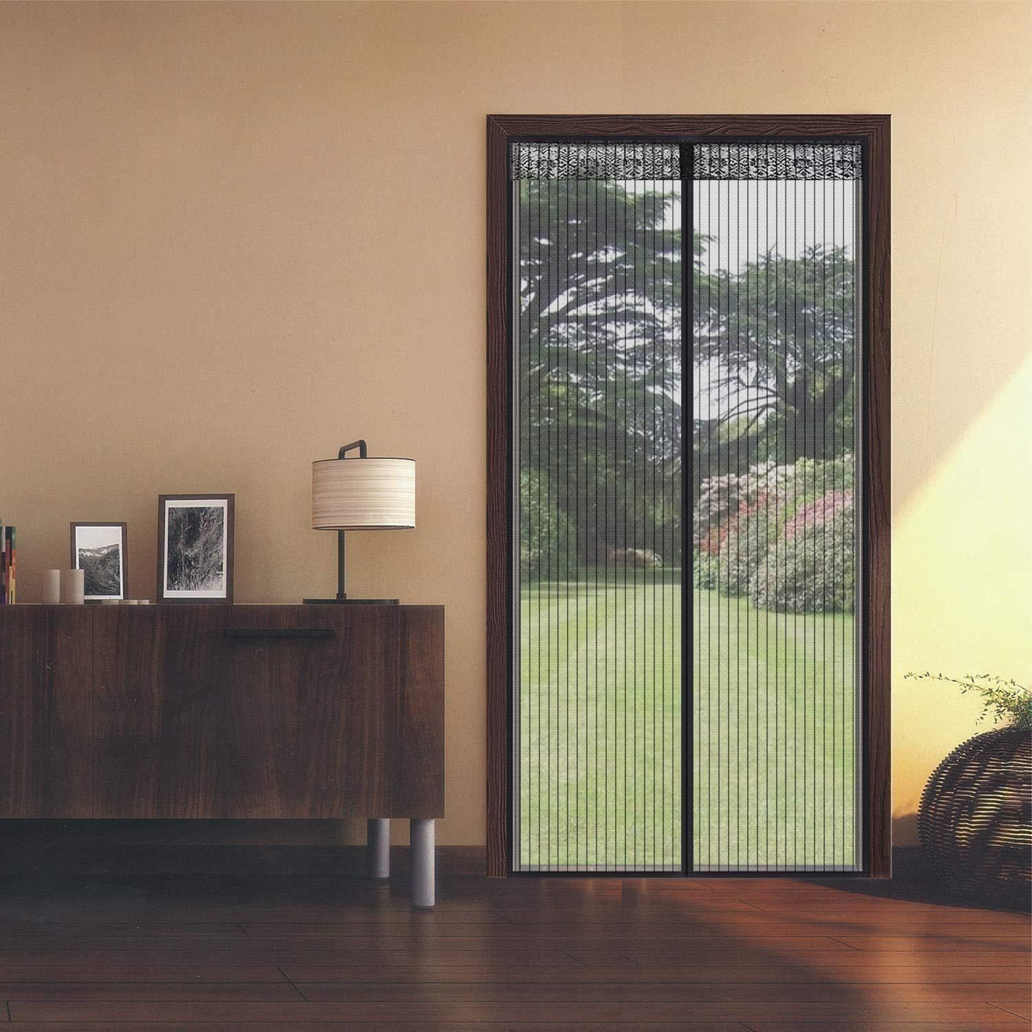 Door Curtain-Mesh Screen Net Home Magnetic Foldable Anti Mosquito Door Curtains (Pack of 2)  www.trikaro.com