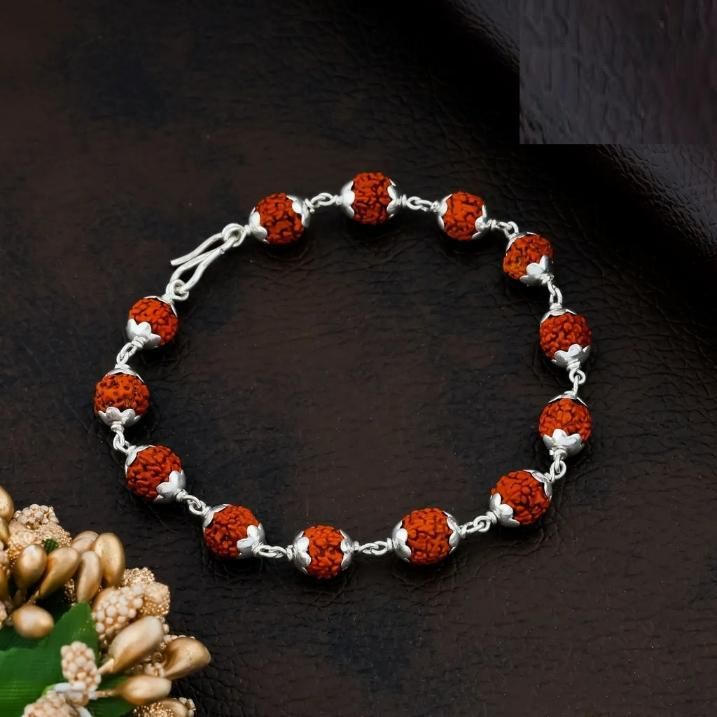 Rudraksha Bracelet Silver Plated www.trikaro.com