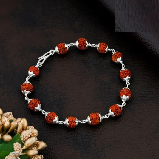 Rudraksha Bracelet Silver Plated www.trikaro.com