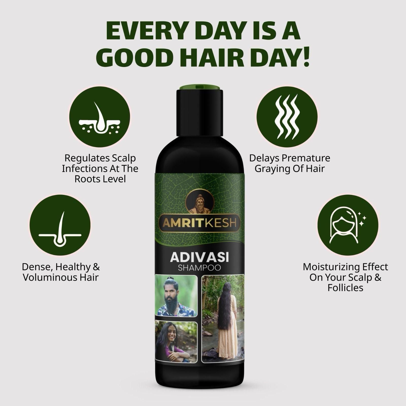 Amritkesh Adivasi Shampoo 100ml - Unleash the Power of Nature (Pack of 2) www.trikaro.com
