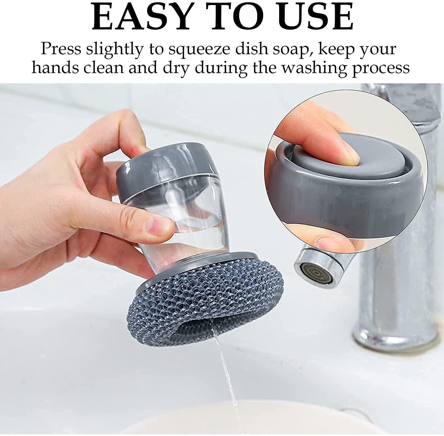 Kitchen Soap Dispensing Palm Brush (Pack of 2) www.trikaro.com
