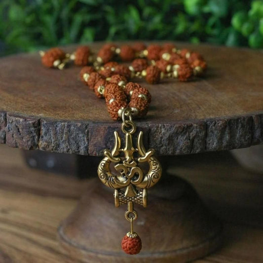 Panchmukhi Rudraksha OM Shiva Trishool Mala www.trikaro.com