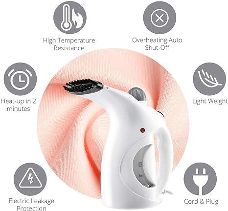 Fast Heat-up Portable Handheld Garment/Facial Vapor Steamer Iron Brush for Home and Travel Handy (Multicolour) www.trikaro.com