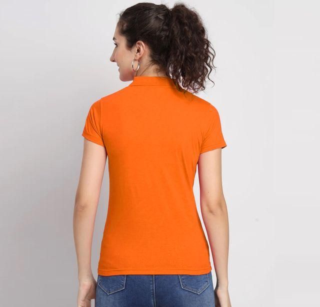 Ketex Orange Cotton Blend Polo Neck Tshirt www.trikaro.com