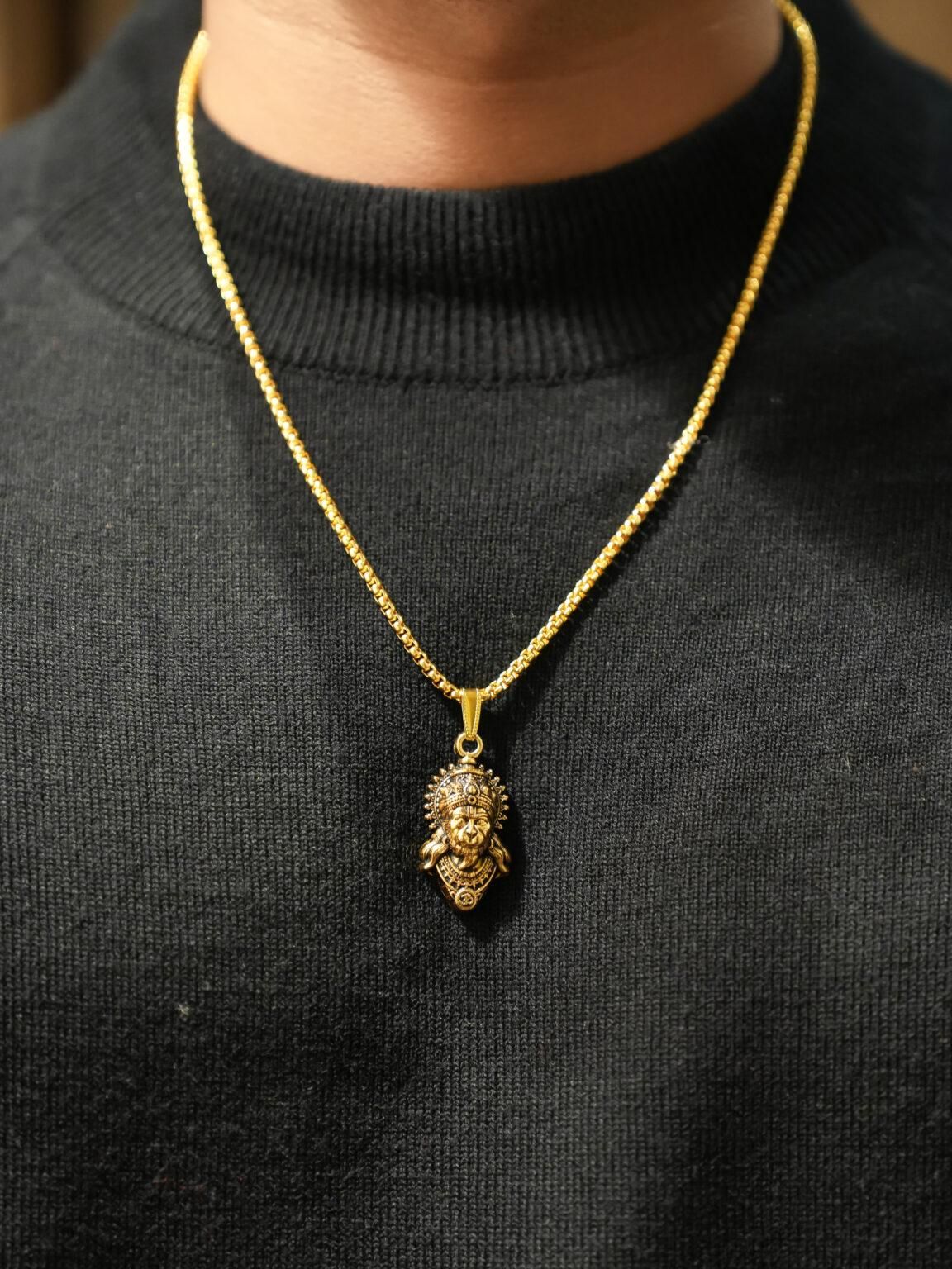 Lord Hanuman Pendant with Chain www.trikaro.com