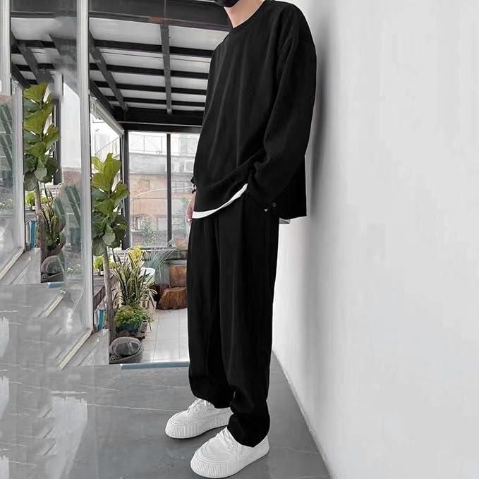 Men's Solid Round Neck Co-ord Set by www.trikaro.com