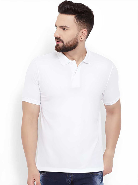 Cotton Blend Solid Half Sleeves Polo T-Shirt www.trikaro.com