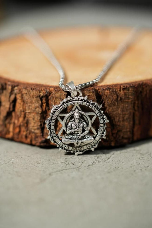 Shree Yantra with Hanuman Raksha Pendant with Chain www.trikaro.com