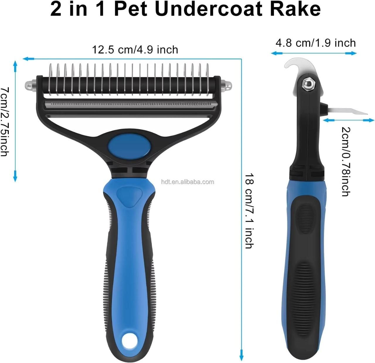 2 in 1 Deshedding Grooming Undercoat Brush www.trikaro.com