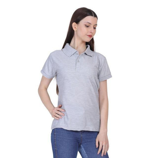 Ketex Grey Cotton Blend Polo Neck Tshirt www.trikaro.com