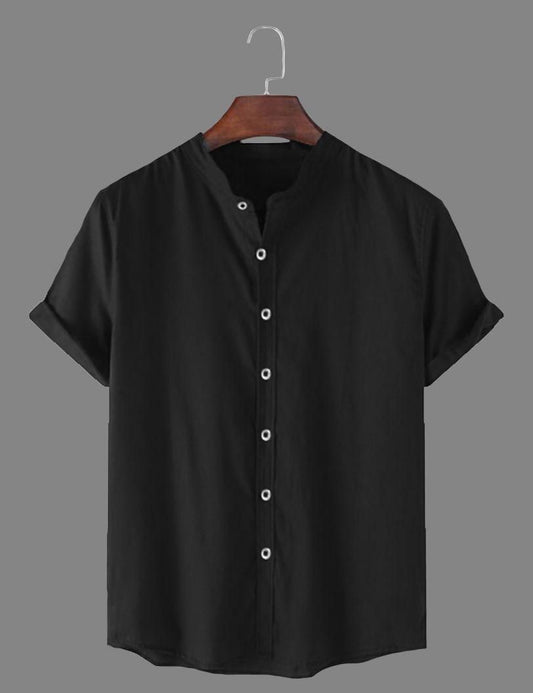 TRYTHIS Cotton Solid Half Sleeves Polo Neck Mens Shirt www.trikaro.com