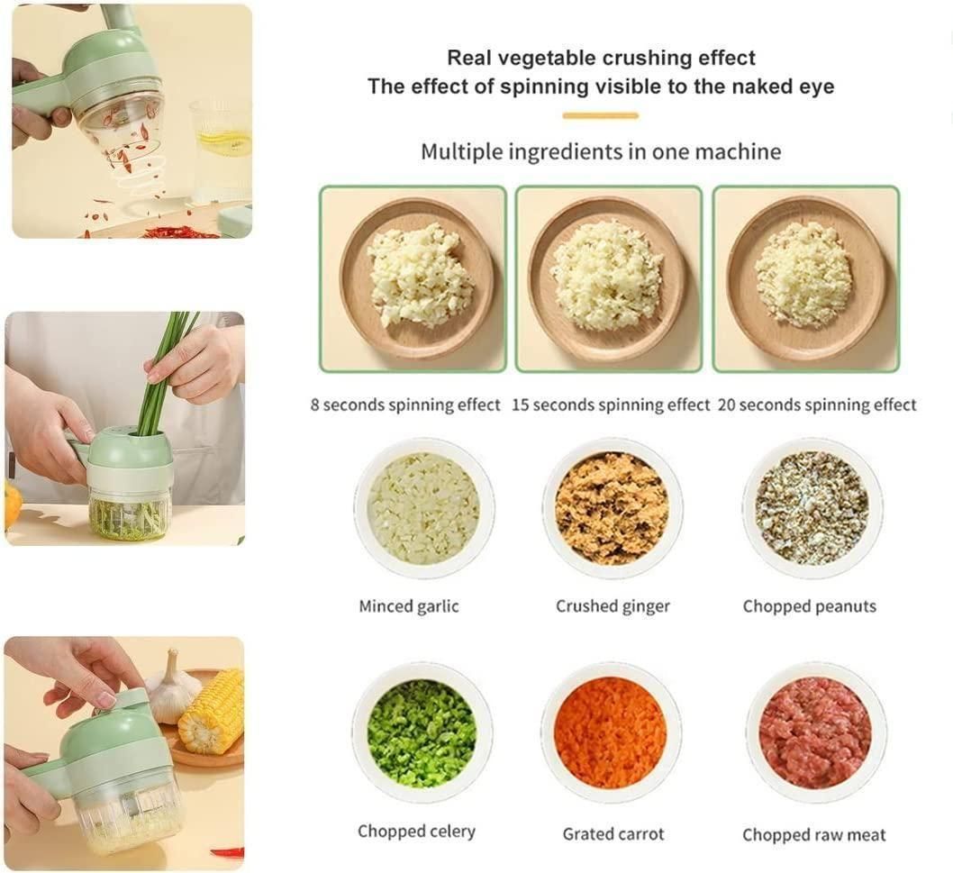 4 in 1 Portable Electric Vegetable Cutter Set www.trikaro.com