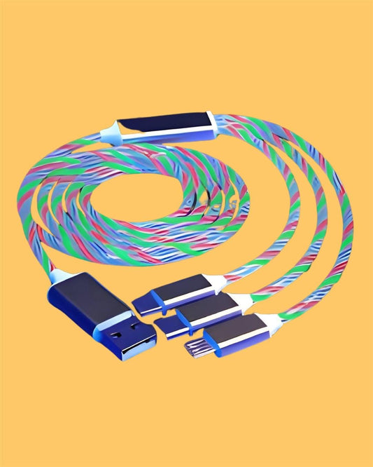 Fast 3 in 1 Multiple Pin With LED Light Magnetic Charging Charging Pad - Assorted color www.trikaro.com