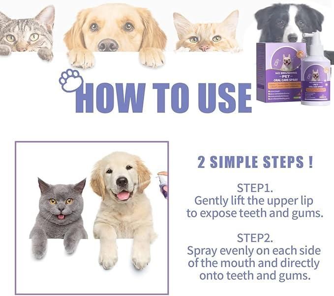 No Brushing Pet Oral Care Spray 100ml Pack of 2 www.trikaro.com