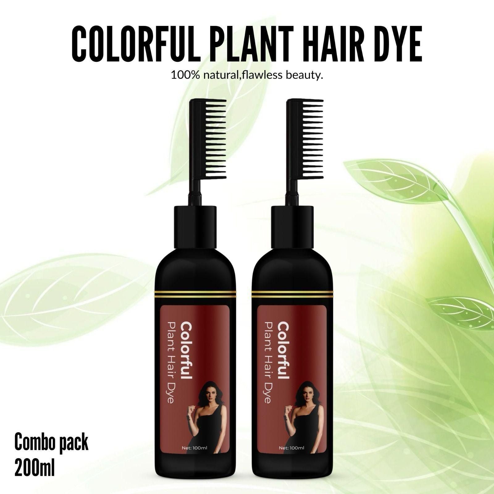 Revitalize Your Hair with Colorful Plant Hair Dye 100ml Comb Shampoo (Pack of 2) www.trikaro.com