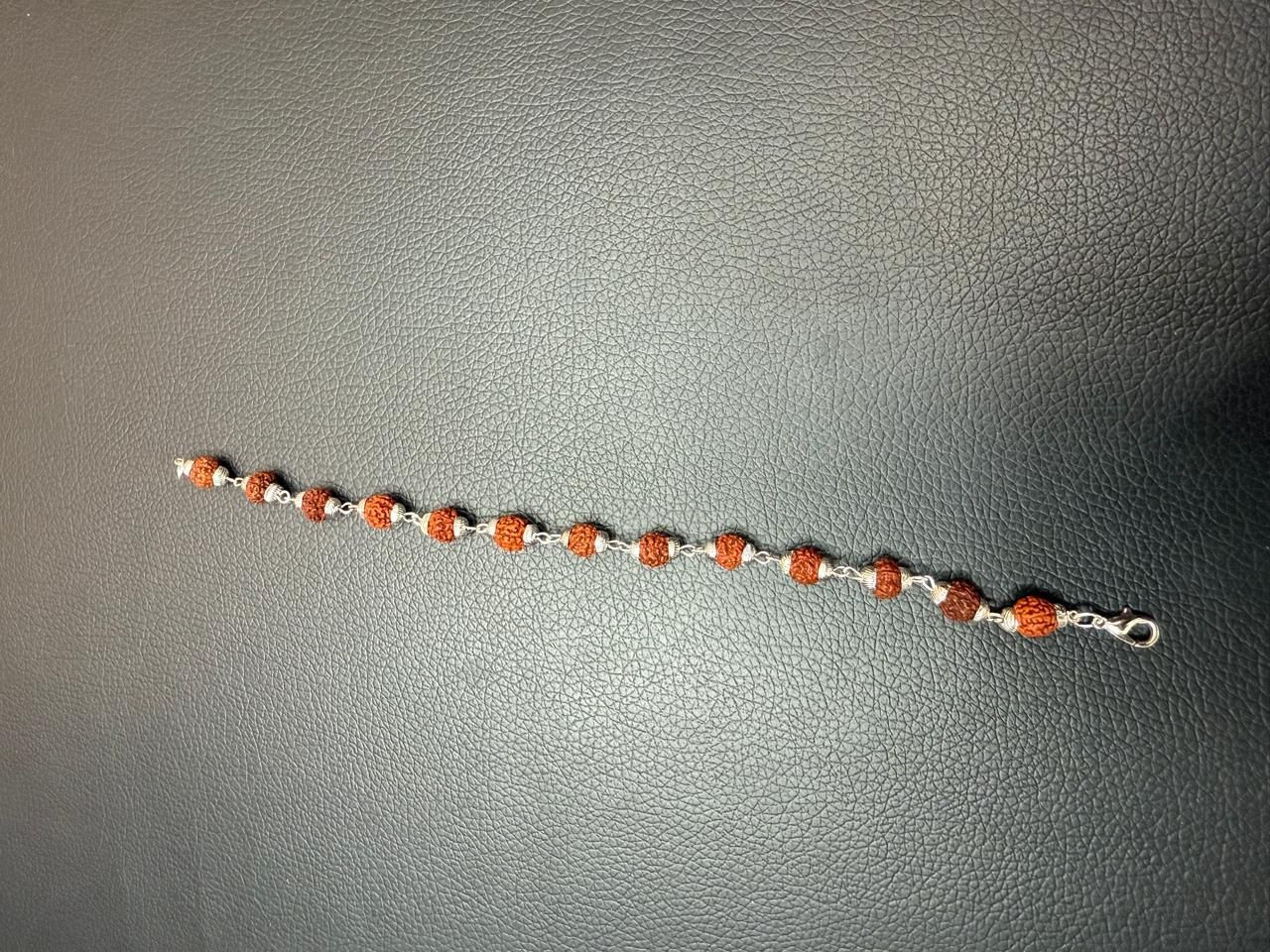 Rudraksha Bracelet Silver Plated www.trikaro.com