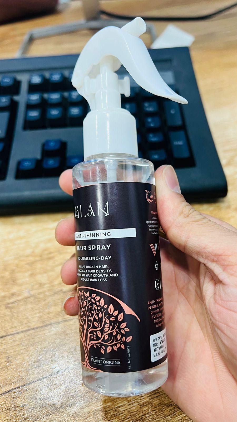 Glam Anti-Thinning Hair Spray - Volumizing Day Spray 100ml (Pack of 2) www.trikaro.com