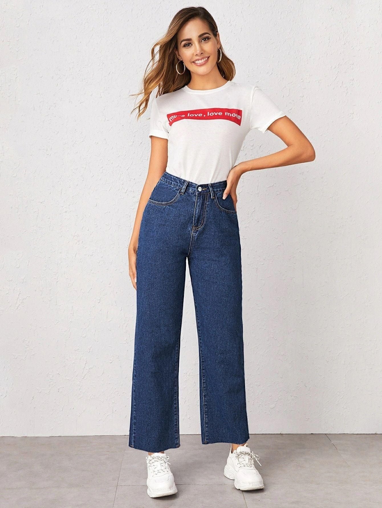 Kotty Women's Cotton Blend Solid Flared Jeans www.trikaro.com