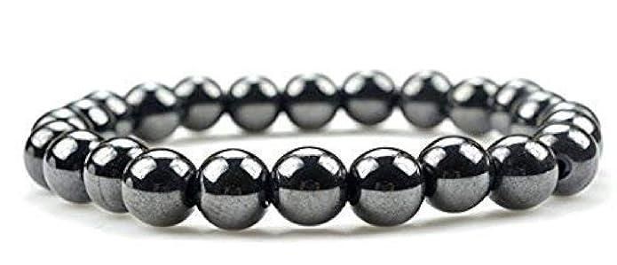 Natural Round Beads Magnetic Hematite Crystal Stone 8mm Bracelet (Pack of 2) www.trikaro.com